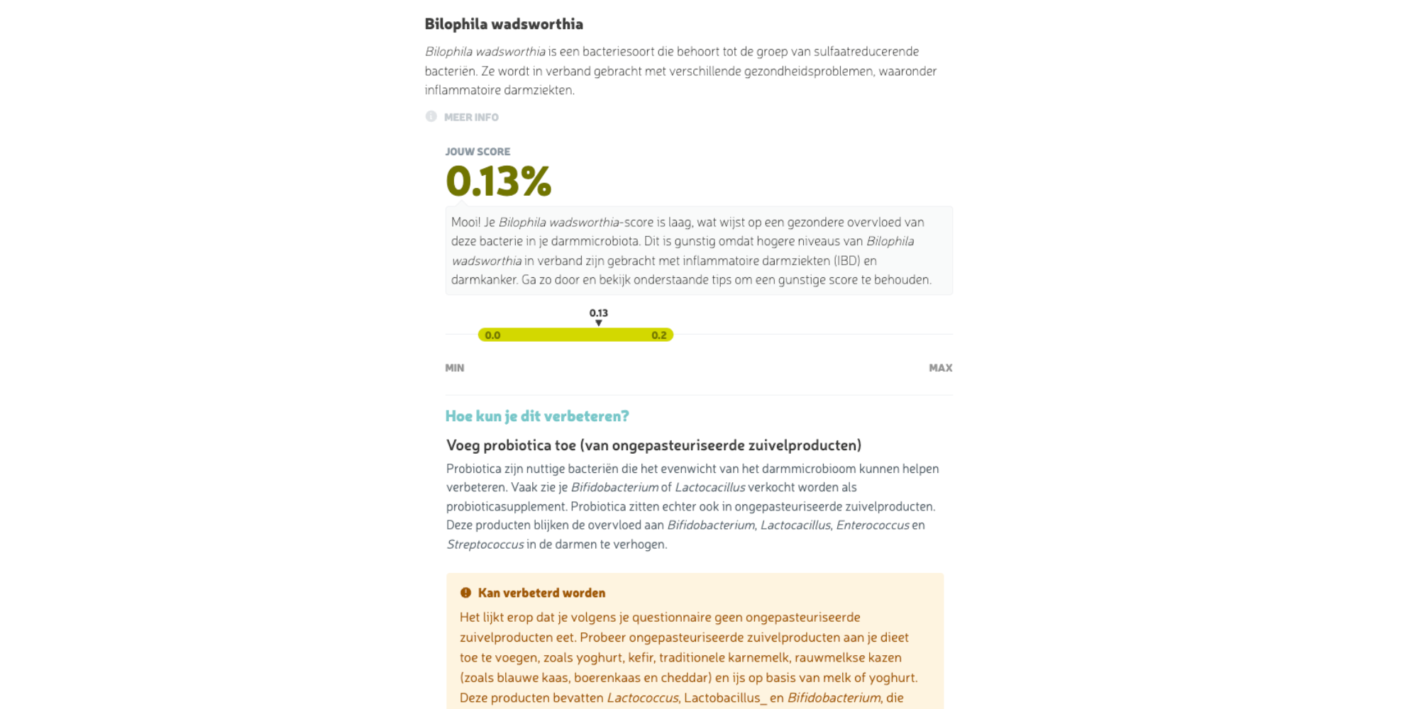 Voorbeeld ongewenste bacterie rapport